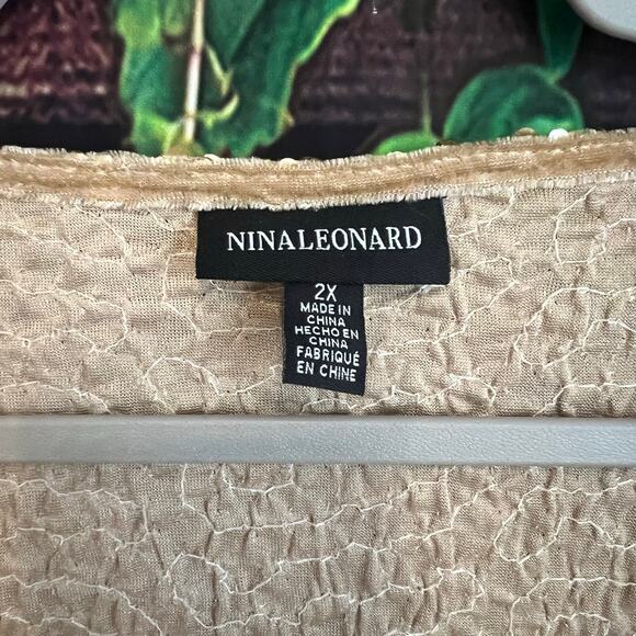 Nina Leonard Sequin Bolero Jacket 2X Gold New Years Christmas Festive Sparkle - Picture 3 of 4